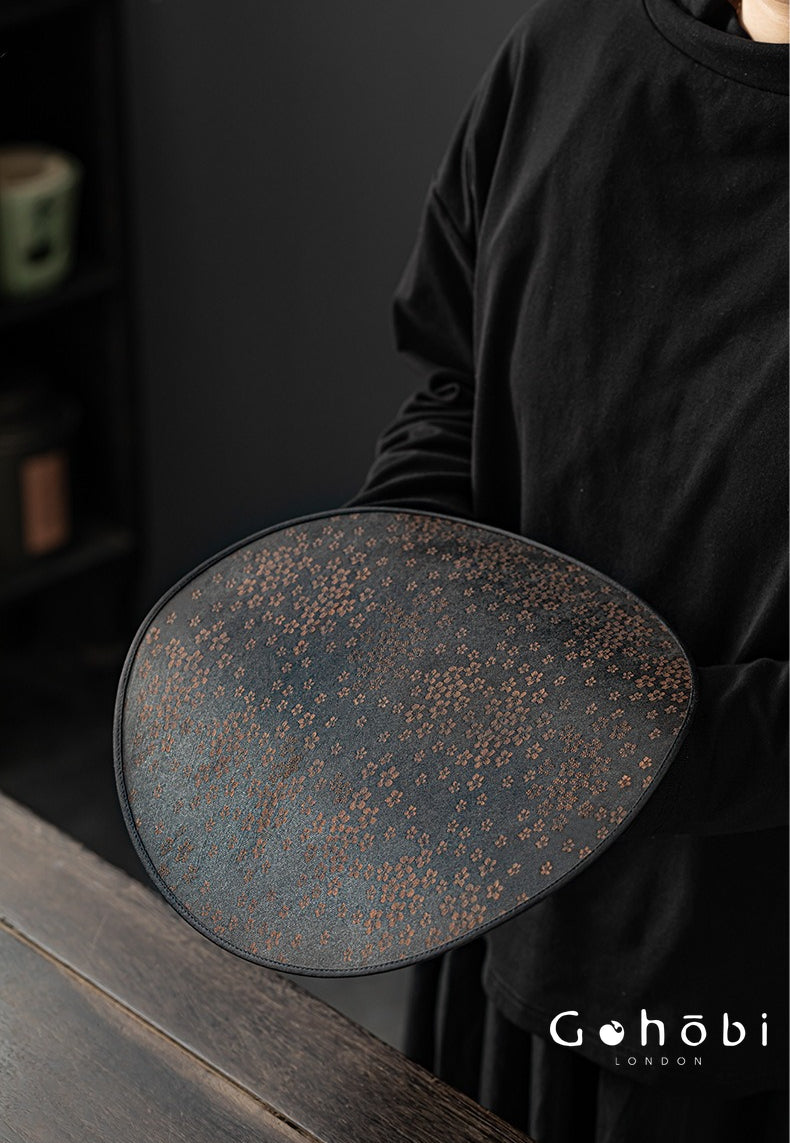 Gohobi Xiangyun Silk Tea Pad – Round Waterproof Tea Pot Placemat for Gongfu Tea Set