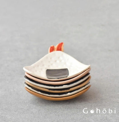 Gohobi Japanese Rice Ball Small Plate Sauce Dipping Plate for Japanese Food [Made in Japan]