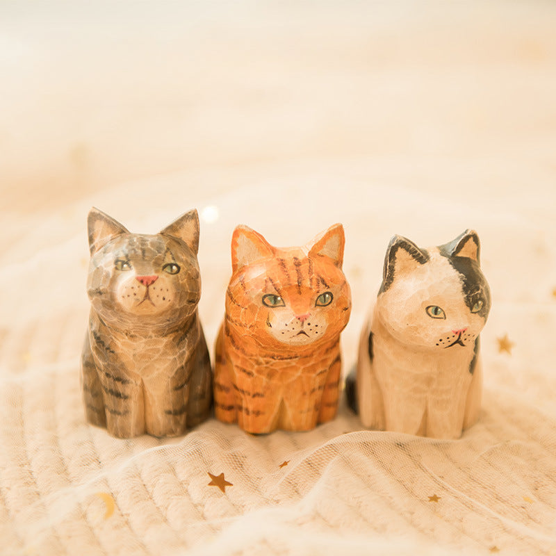 Gohobi Handcrafted Wooden Vintage Cat Ornament