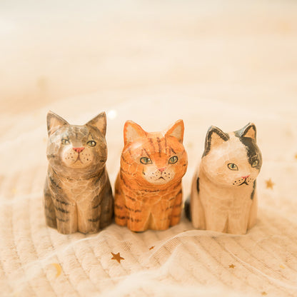 Gohobi Handcrafted Wooden Vintage Cat Ornament