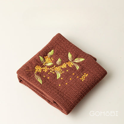 Embroidered tea towel household fabric tea party small square towel tea table towel rag new Chinese absorbent pot towel tea cloth