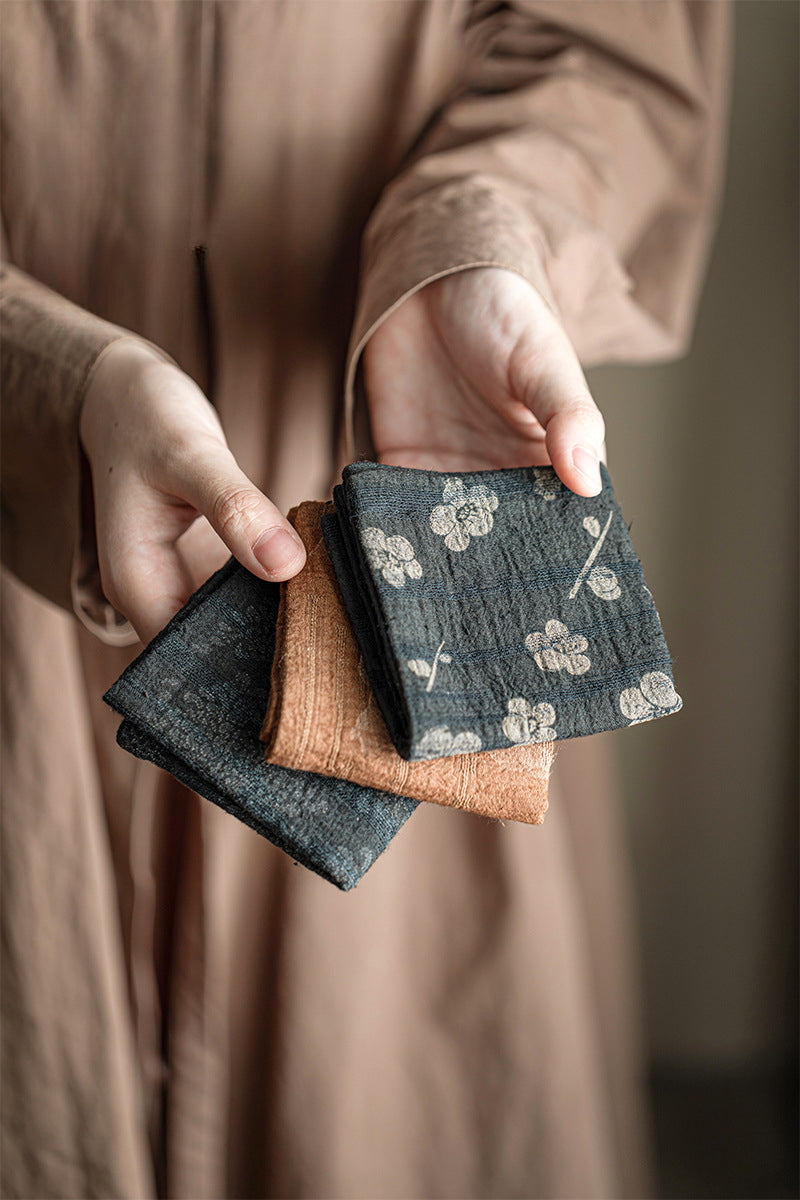 Torchon Gongfu en coton et lin teint à la main Gohobi