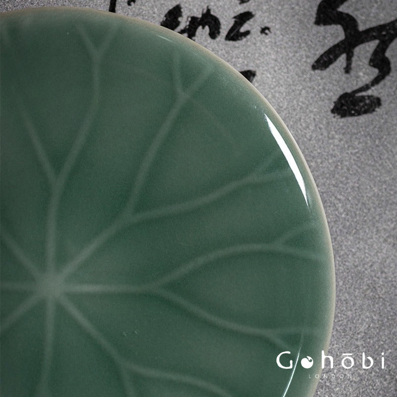 Gohobi Handmade Lotus Leaf Coaster – Ceramic Teacup Holder for Gongfu Tea