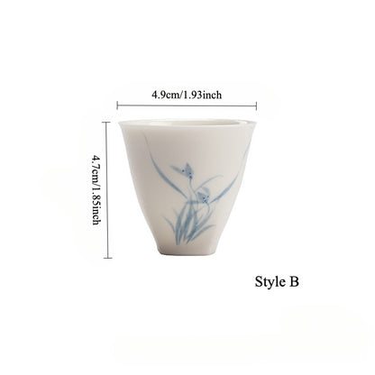 Gohobi Celadon Blue and White Bamboo Teacup