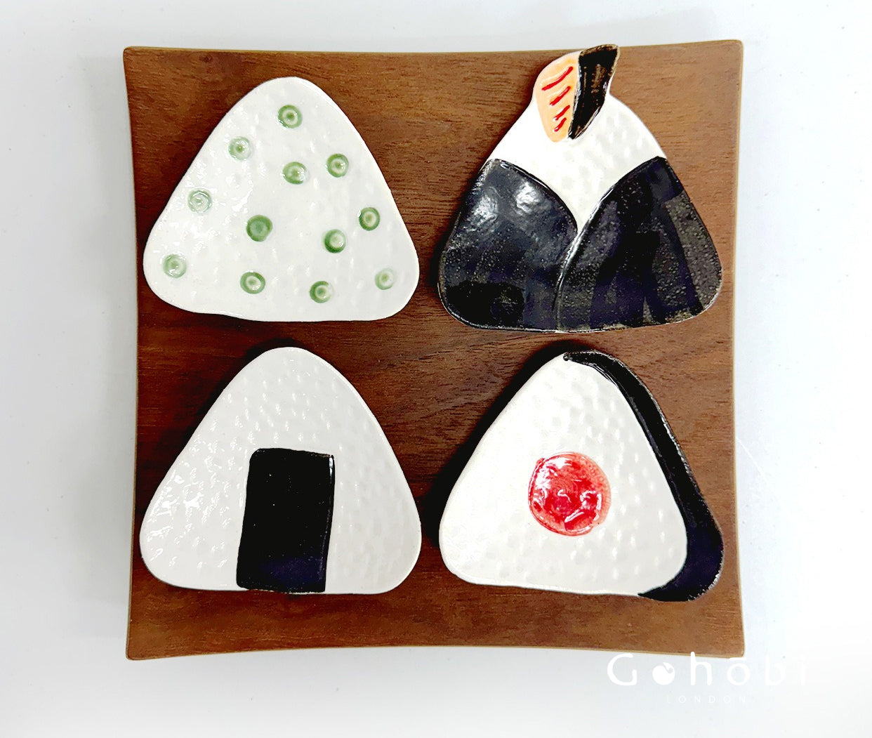 Gohobi Japanese Rice Ball Small Plate Sauce Dipping Plate for Japanese Food [Made in Japan]
