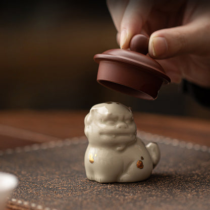 Gohobi Mini Ceramic Lion Tea Pet
