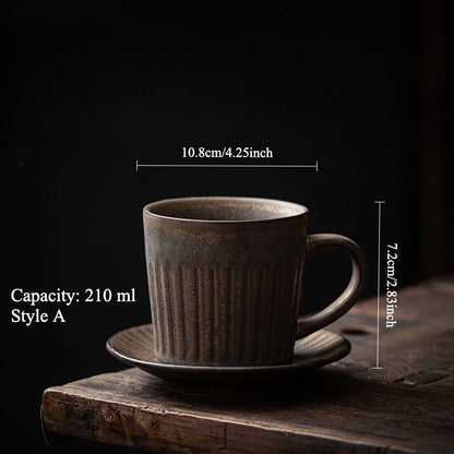 Gohobi Chinese Vintage Gilded Ceramic Coffee Cup with Saucer