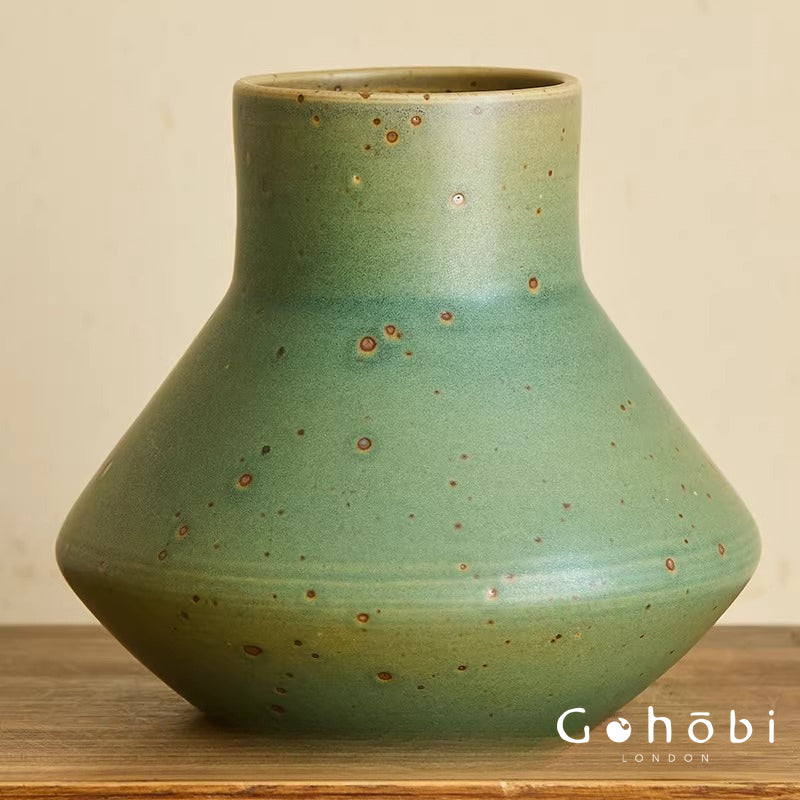 Gohobi Jingdezhen Retro Ceramic Hydroponic Vase – Antique Style Decorative Flower Vase for Home