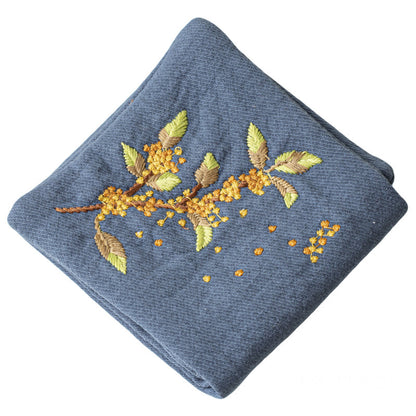 Embroidered tea towel household fabric tea party small square towel tea table towel rag new Chinese absorbent pot towel tea cloth