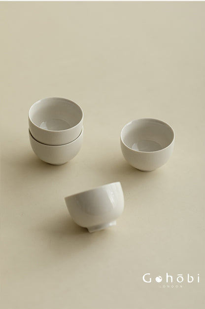 Gohobi Plant Ash Glaze Meditation Teacup – Thin Porcelain Small Gongfu Tea Cup