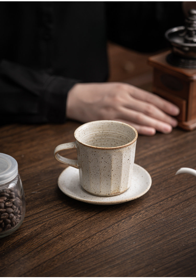 Gohobi Japanese Style Ceramic Coffee Mug with Saucer Set 005