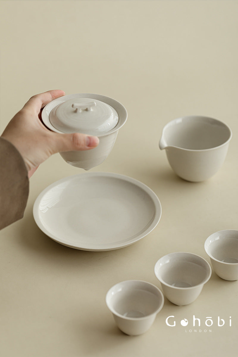 Gohobi Plant Ash Ceramic Pot Base – Multi-Purpose Gongfu Tea Dry Brewing Plate