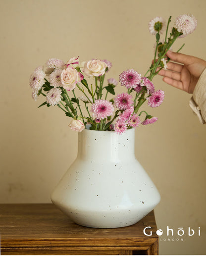 Gohobi Jingdezhen Retro Ceramic Hydroponic Vase – Antique Style Decorative Flower Vase for Home