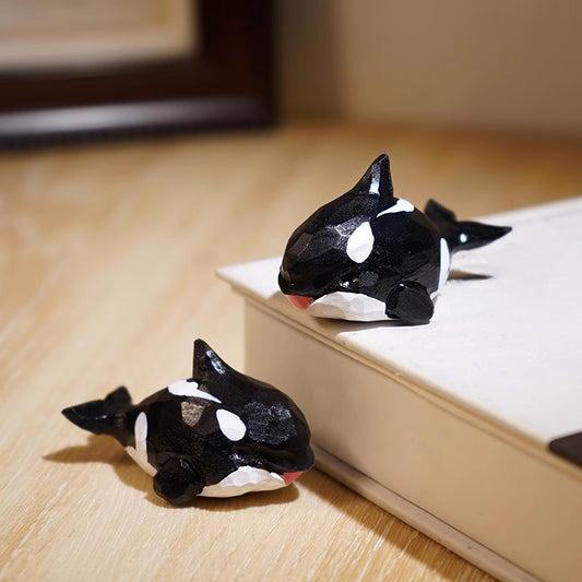 Gohobi Handcrafted Wooden Orca Ornament