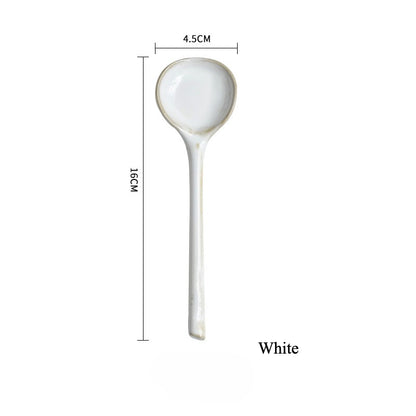 Gohobi Japanese Vintage Ceramic Long-Handle Spoon