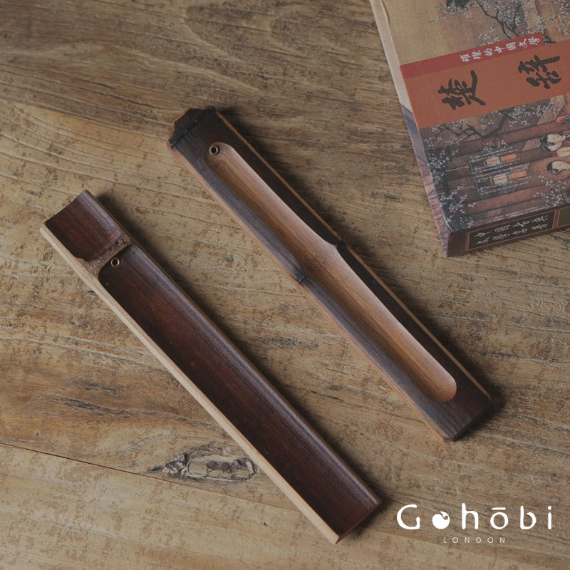 Gohobi Original Bamboo Incense Holder – Portable Bamboo Incense Burner with Ash Catcher Board