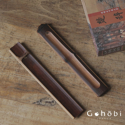 Gohobi Original Bamboo Incense Holder – Portable Bamboo Incense Burner with Ash Catcher Board
