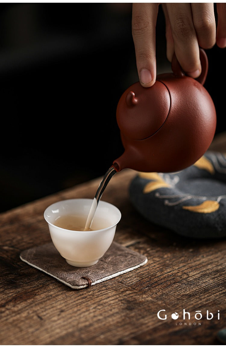 Gohobi Japanese Style Tea Coaster – Retro Fabric Tea Cup Mat for Tea Ceremony