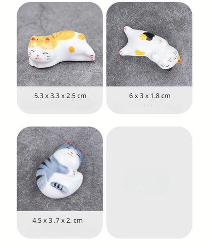 Gohobi Ceramic Lucky Cat Chopstick Rest