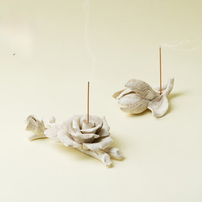 Gohobi Handmade Flower Incense Burner – Coarse Pottery Zen Thread Incense Holder