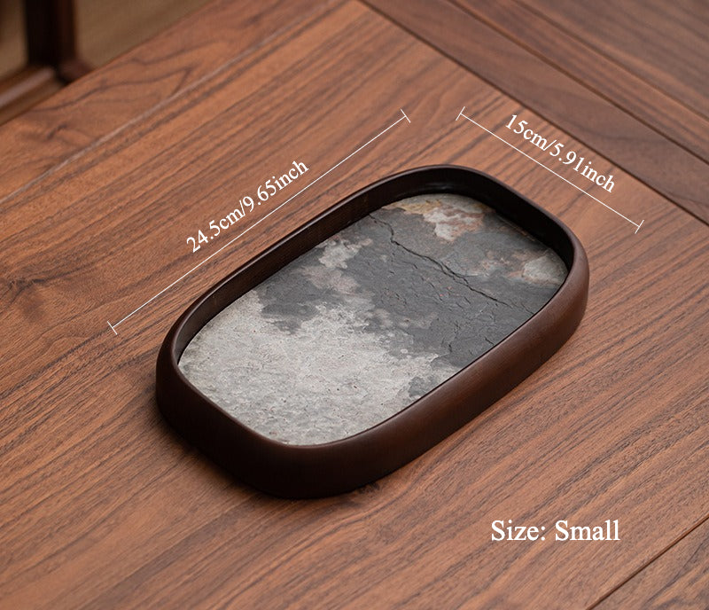 Gohobi Rock Surface Oval Tea Tray