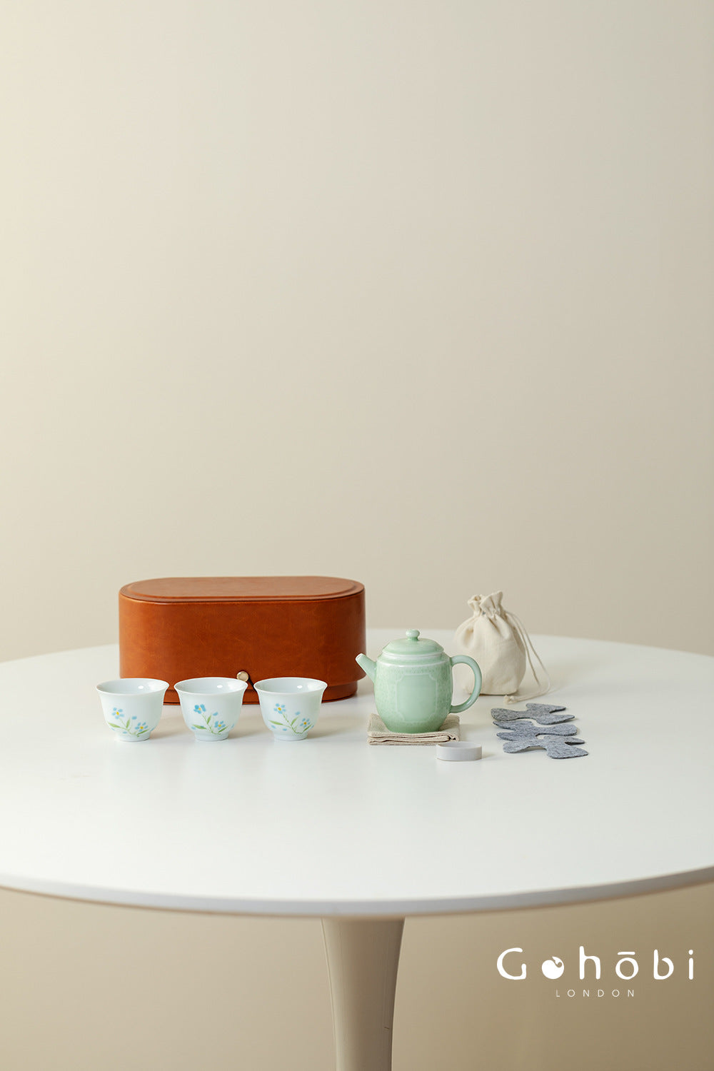 Gohobi Travel Tea Set – Handmade Portable Gongfu Travel Tea Set with Leather Case