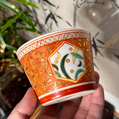 [清和堂 x Gohobi Gallery] Hand-painted Golden Orange Orchid Tea Cup Coffee Cup