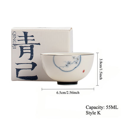 Gohobi Hand-Painted Blue-and-White Thin-Walled Teacup