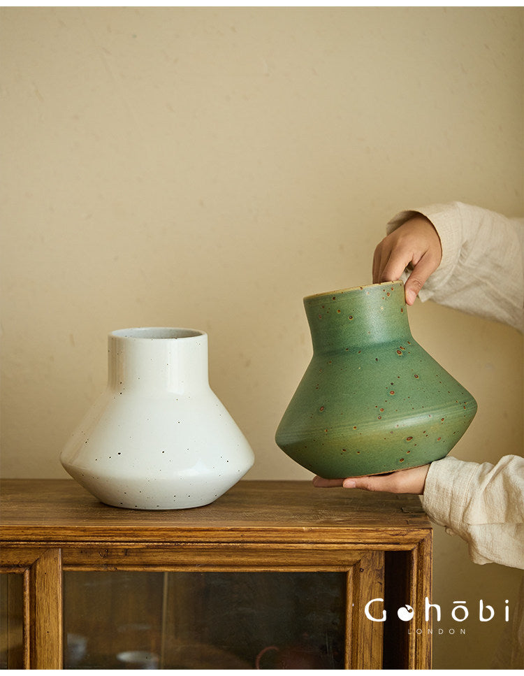 Gohobi Jingdezhen Retro Ceramic Hydroponic Vase – Antique Style Decorative Flower Vase for Home