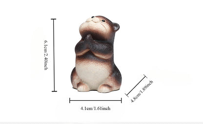 Gohobi Handmade Ceramic YiXing Clay Otter Ornament Tea pet