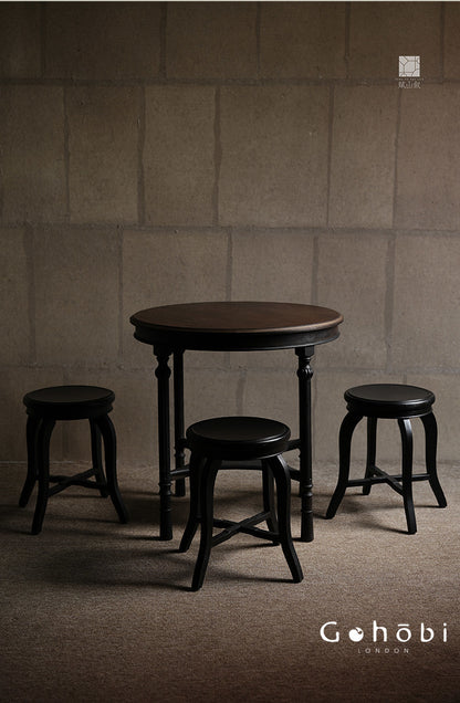 [賦山敘 x Gohobi] Gohobi Wabi-Sabi Teak Wood Tea Table – Round Solid Wood Tea Table
