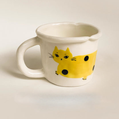 Gohobi x Little Diary Hand-Painted Cat Ceramic Coffee Cup