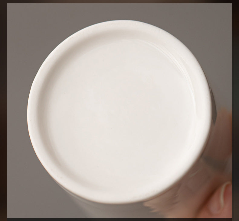 Gohobi White Porcelain Matcha Cup – Large Capacity Master Cup for Gongfu Tea, Home, and Office Use