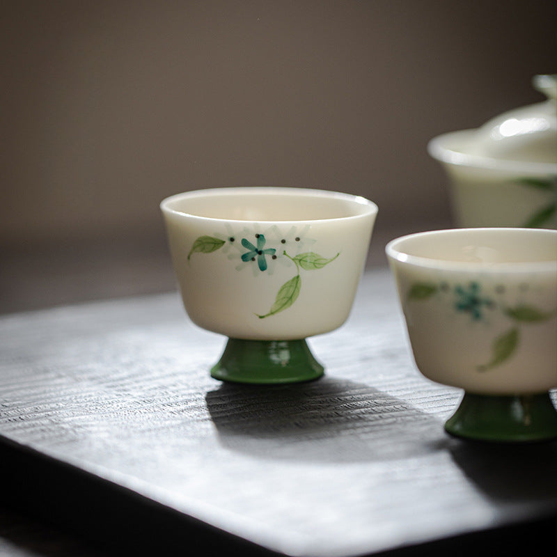 Gohobi Hand-Painted Hydrangea Ceramic Tea Cup