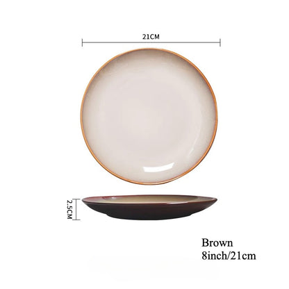 Gohobi Kiln-Change Ceramic Flat Dining Plate