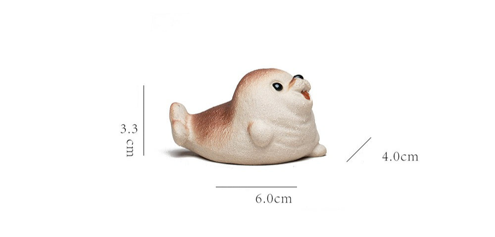 Gohobi Yixing Purple Clay Seal Tea Pet – Handmade Marine Animal Zisha Ornament