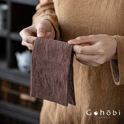 Gohobi Zen Ramie Tea Towel – Absorbent Tea Cloth for Gongfu Tea Table and Teapot