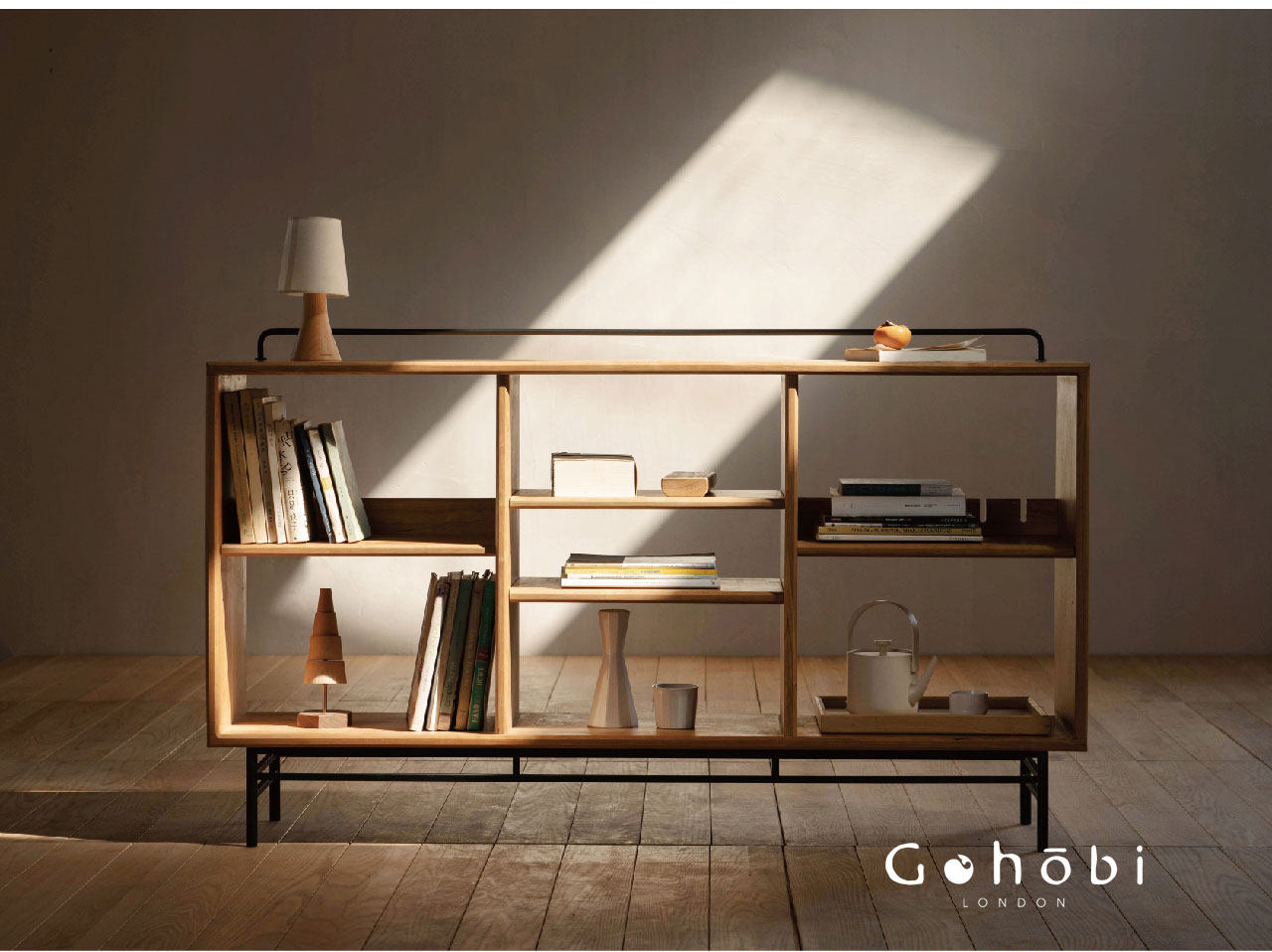 Gohobi Nordic Cherry Wood Solid Wood Bookcase – Handmade Storage Cabinet for Living Room or Study | FSC Certified Furniture