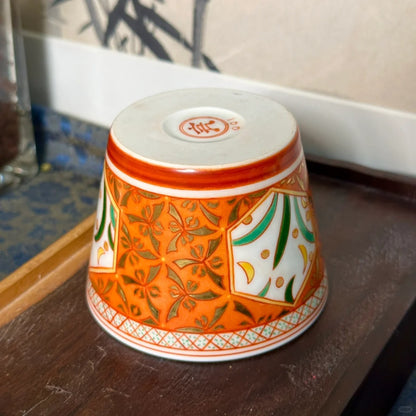 [清和堂 x Gohobi Gallery] Hand-painted Golden Orange Orchid Tea Cup Coffee Cup