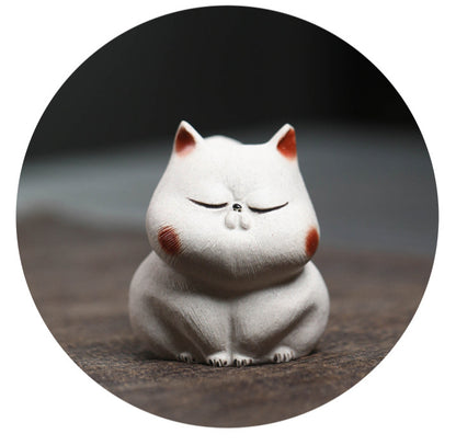 Gohobi Lucky Cat Ornament Yixing Clay Tea Pet