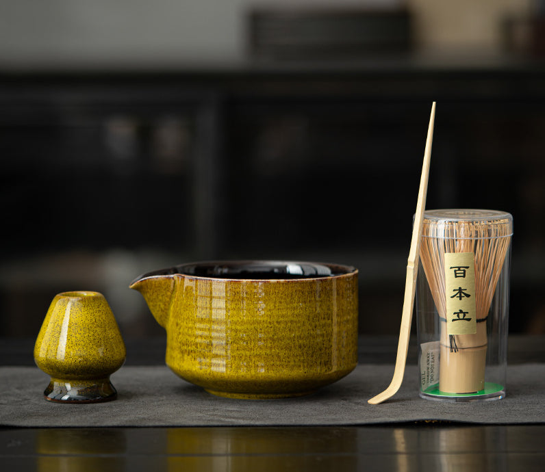 Gohobi Colourful Ceramic Bowel Matcha Set