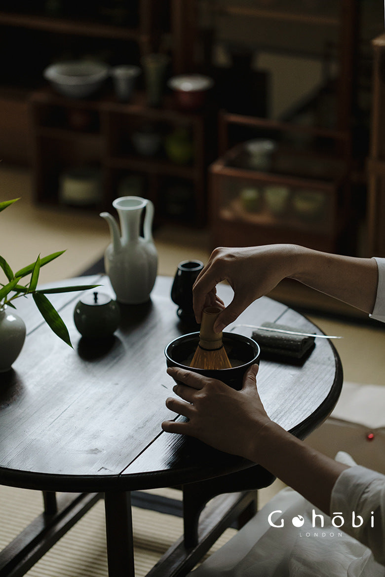 Gohobi Song-Inspired Matcha Travel Tea Set – Jianzhan Bowl with Travel Bag