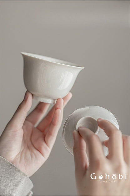 Gohobi Plant Ash Glaze Gaiwan – Song Style Handmade Ceramic Covered Tea Bowl