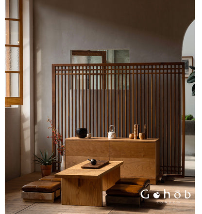 Gohobi Handmade Solid Wood Coffee Table – Japanese Modern Minimalist Tea Table for Living Room | FSC Certified Furniture