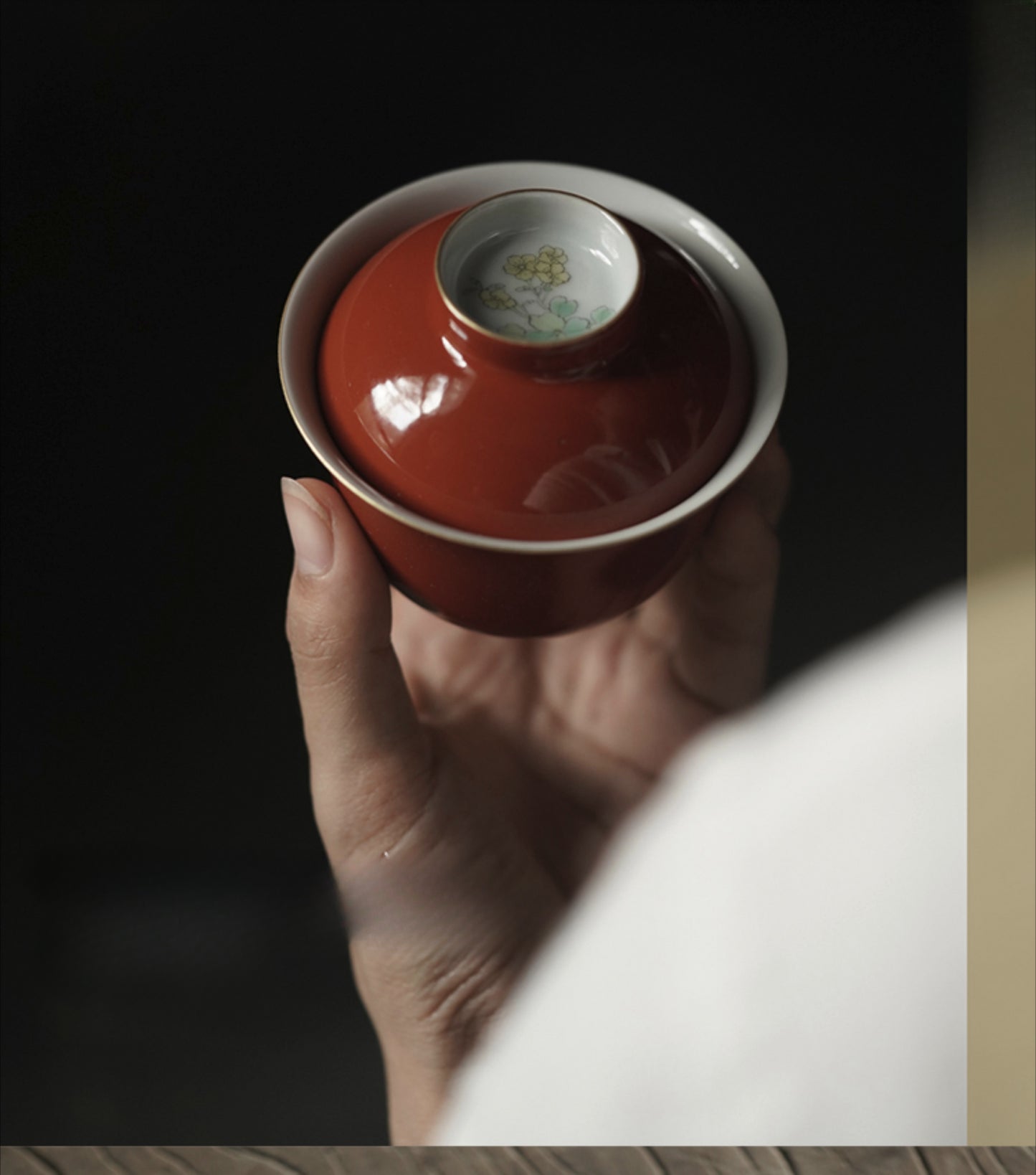[賦山敘 x Gohobi] “Ink Bamboo & Crane” Kuikou Master Cup – Hand-Painted Jingdezhen Ceramic Tasting Cup