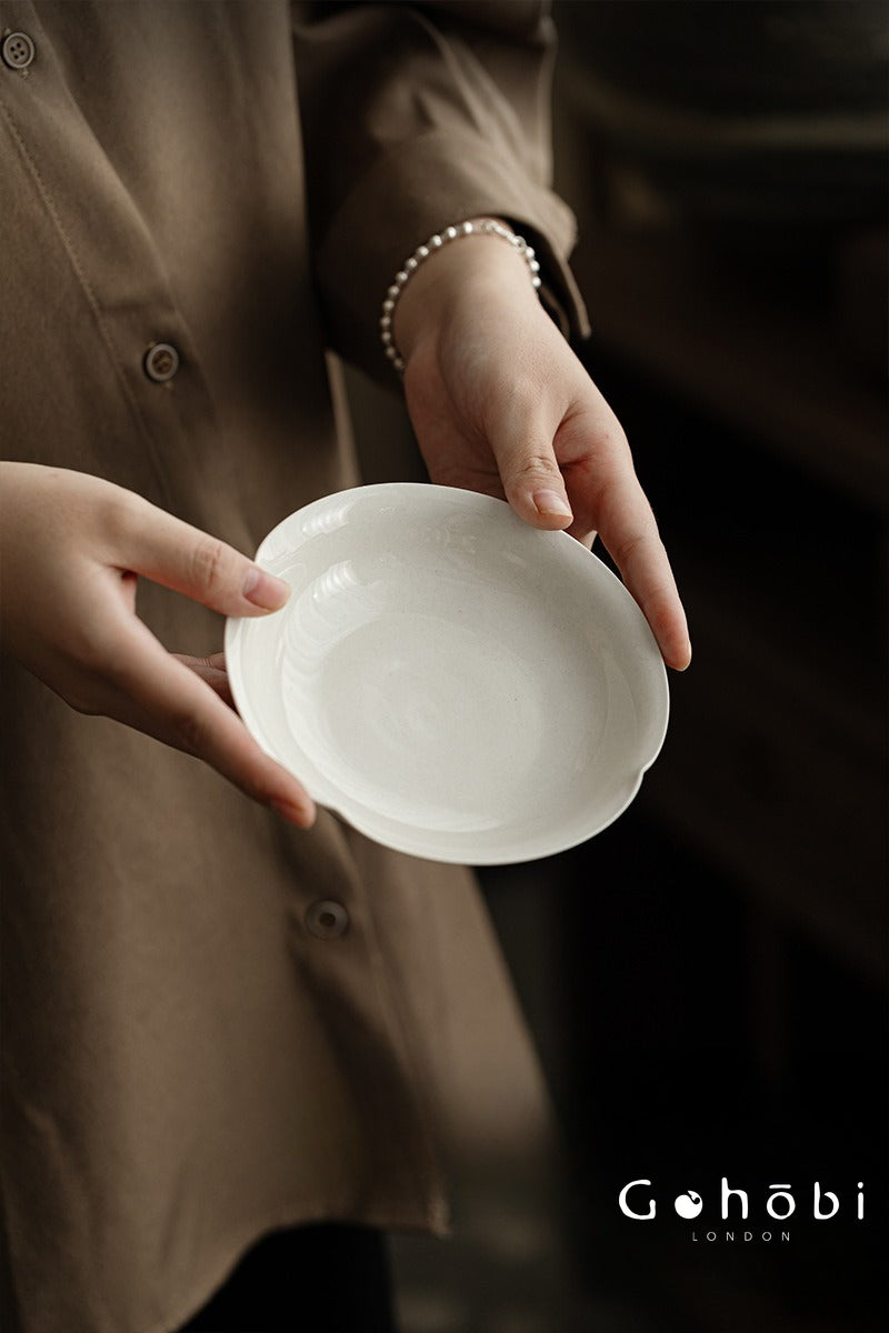 Gohobi Plant Ash Ceramic Pot Base – Multi-Purpose Gongfu Tea Dry Brewing Plate