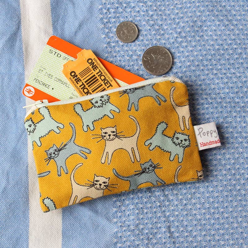 Gohobi x Poppy Treffry Cats Small Useful Purse [Made in the UK]