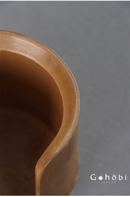 Gohobi Bamboo Woven Tea Cup Holder Basket – Zen Style Tea Set Storage Tube & Chopstick Basket