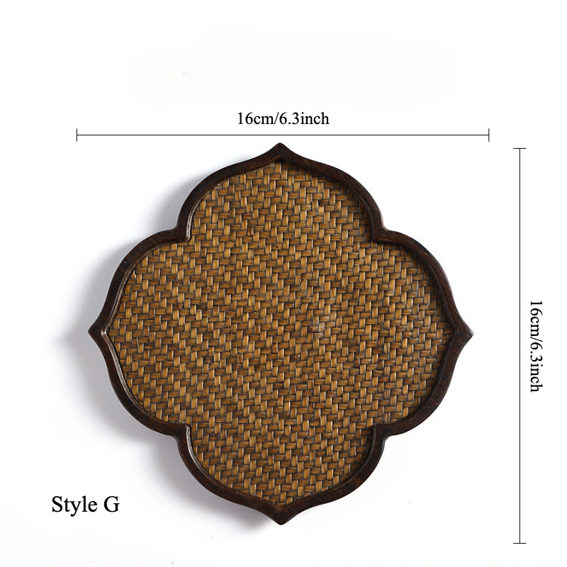 Gohobi Bamboo Mat Surface Tea Tray