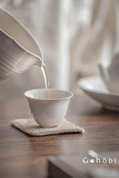 Gohobi Wood Ash Glaze Three-Legged Teacup – Handmade Song Style Gongfu Master Cup